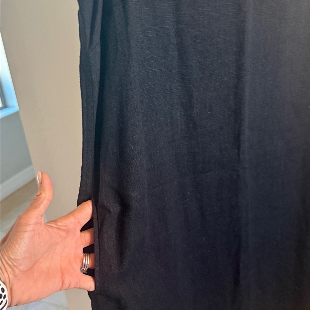 Orvis Linen Dress With Pockets Black - Picture 2 of 8